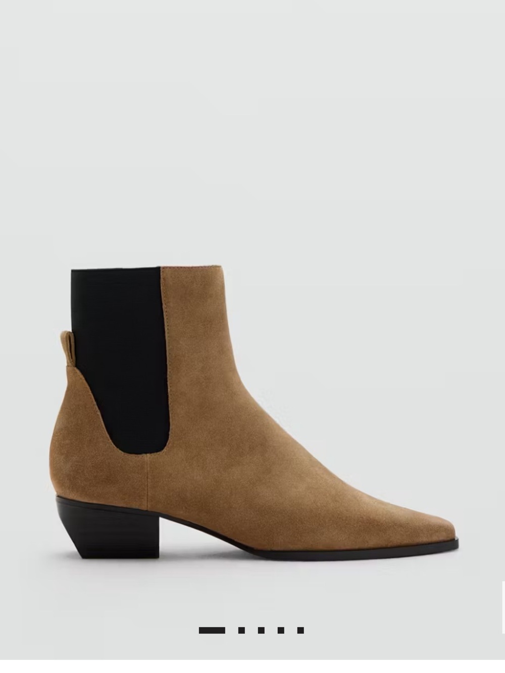 Mango Medium Brown Suede Heel Ankle Boot - Women's NWT